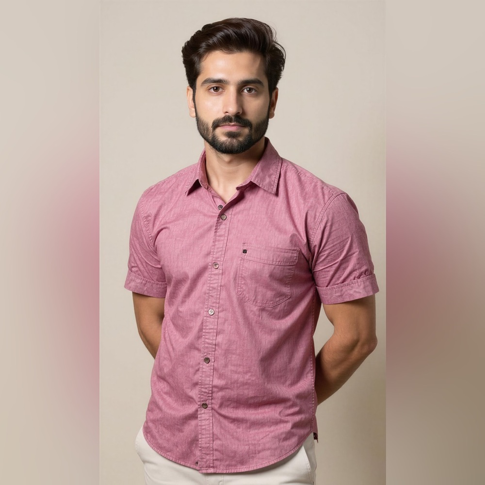 Wrangler Men's Casual Red‎ Button-Down Shirt.  CAJA. # 2 A